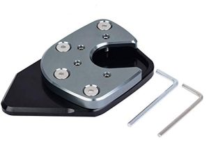 Qiilu Motorcycle Kickstand Side Stand Plate Extension Pad Enlarge for NC750X/X ADV 17-19 (Gray)