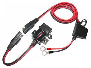MOTOPOWER MP0609A 3.1Amp Motorcycle USB Port Kit SAE to USB Adapter On Motorcycle