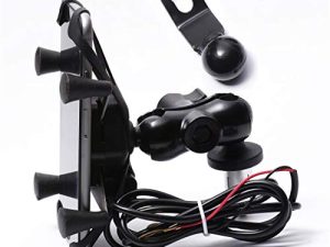 SIMINZICH Motorcycle Phone Holder Fork Stem Mount Bracket Motorcycle GPS Navigation Bracket for BMW S1000RR/ Yamaha YZF R1M/ Honda CBR VFR/Kawasaki Ninja USB Charge