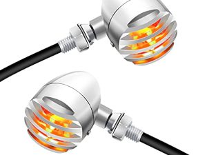 NTHREEAUTO Universal Motorcycle Blinkers Bullet LED Turn Signals Indicator Front Compatible with Harley Dyna