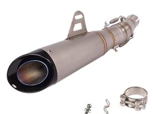 YOSAYUSA Motorcycle Exhaust System Slip On Exhaust Muffler 2" Inlet Stainless Steel Tail Pipes For Kawasaki Ninja Z250 250 Ninja 300 EX300 Z300 2008 2009 2010 2011 2012 2013 2014 2015 2016 2017