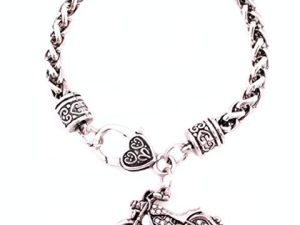 FTH Motorcycle Charm Bracelet is Embellished with Crystal Rhinestones.Heart Lobster Claw Clasp.Perfect for The Woman in Your Life who Loves Motorcycles or Riding on Yours: