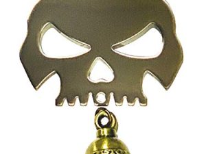 Kustom Cycle Parts Universal Polished Skull Bell Hanger With Bell - Bolt and Ring Included. Fits all Harley Davidson Motorcycles & More! Proudly MADE IN THE USA! (Copper Bell)