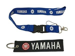 Ewein 1pc Lanyard + 1pc Tag Keychain Key Ring Motorcycle ATV Biker for (Yamaha)