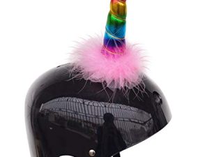 3T-SISTER Helmet Horns Women Girls Cute Horns Mohawk for Motorcycle Bicycle Ski Helmets Halloween Party Cosplay Wig Helmet Accessory Decorations Velcro Reusable Design (Helmet not Included)