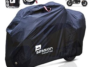 Motorcycle Cover For Moped Scooter - Waterproof Outdoor Bike Storage With Bonus Lock Heavy Duty Tarp Material Bicycle Covers UV Rain Dust Protection Dirt Bike 50cc Accessories