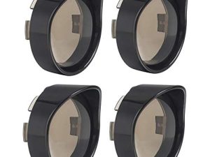 NTHREEAUTO 4PCS Bullet Smoked Turn Signals Lens Cover with Black Visors Bezels Compatible with Harley Dyna Sportster Softail Street Glide Road King