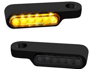 NTHREEAUTO Handlebar LED Turn Signals Mini Motorcycle Blinkers Handle Bar Marker Light Compatible with Harley Dyna Sportster 883 Road King Electra Glide Softail Fat Bob