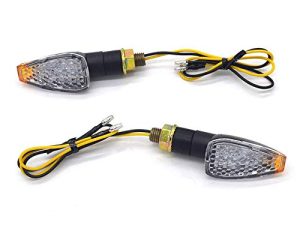 evomosa Mini Stalk Arrow Light Motorcycle Turn Signals Lights 10mm Universal Motorbike LED Indicator Blinker Amber Lamp(2 pcs)
