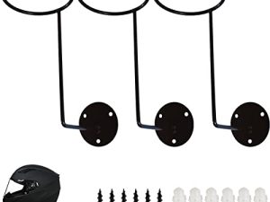 TIHOOD 3PCS Helmet Hanger Helmet Holder Rack Wall Mounted Hook for Coats