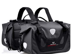MOTOGS Waterproof bag Motorcycle saddlebag 50L huge capacityTank bag Motor Side bag (Black)