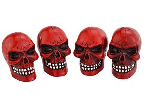Abfer Skull Tire Wheel Air Cap Valve Stem Covers Car Decorative Accessories Fit Most Vehicle Truck Motorcycles Bikes