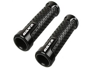 Motorcycle Non Slip Handlebar Grips 7/8" 22mm Rubber Handle Grips For Suzuki GSXR 600 750 1000 (Black)