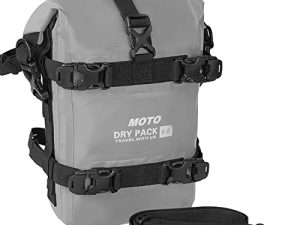 tacxmotorrad 8L Waterproof Motorcycle Bumper Bag Dirt Bike Bumper Bag Quick Install Kit Motorcycle Organizer with Shoulder Strap Crossbody (GREY
