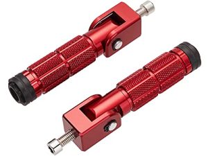 Universal 8mm Install Bolts Motorcycle Folding Footrests 90 Degree Foldable Passenger Foot Pegs Rearsets Rear Set Footpegs foot Rest Pedals For Bicycle Motorbike