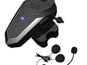 Yaconob Motorcycle Bluetooth Headset BT-S3NS 1000m Motorcycle Helmet Bluetooth Radio Intercom Wireless Interphone to 2-3 Riders (Waterproof/Handsfree/Stereo Music/FM Radio/GPS/MP3 (1 Pack)