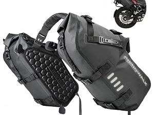Rhinowalk Motorcycle Saddlebags Waterproof 28L (14L*2) Motorcycle Side Saddlebags Pannier Bag Trunk Motorcycle Accessory (Black 48L)