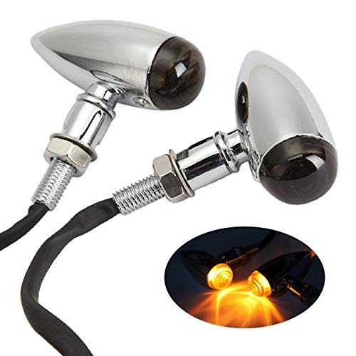 INNOGLOW Motorcycle Bullet Turn Signals Light Universal Front Rear Blinker Indicator for Honda Suzuki Yamaha Kawasaki Harley Davidson Choppers/Cruisers or any Custom Applications 12V (Chrome) INNOGLOW Motorcycle Bullet Turn Signals Light Universal Front Rear Blinker Indicator for Honda Suzuki Yamaha Kawasaki Harley Davidson Choppers/Cruisers or any Custom Applications 12V (Chrome)
