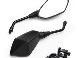 MICTUNING Universal Hawk-eye Motorcycle Convex Rear View Mirror - with 10mm Bolt