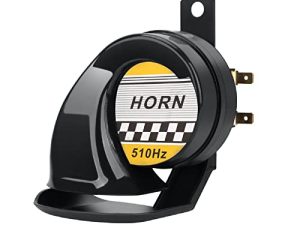 Universal 12V Snail Horn Siren 130DB High Tone 510HZ Waterproof Electric Air Horn for Motorcycle Auto Car Scooter(Black)…