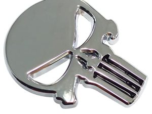 SUPIA 3D Skull Metal Decal Sticker
