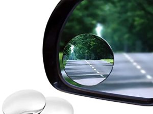 Blind Spot Car Mirror 2 Pack-2 Inch Round Rear View Convex Mirrors for Cars/SUVs/Motorcycles/Trucks/Trailers/Snowmobiles/Bicycles/RVs/Boats/Golf Carts with Rust Resistant Frame-HD Real Glass
