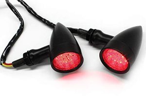 Black Motorcycle LED Turn Signals Red Light Brake Running Tail Lights Bullet