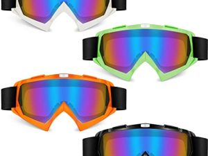 4 Pairs Dirt Bike Goggles Motorcycle Goggles off Road ATV UTV MTB Goggles Anti Scratch Motocross Goggles for Men Wide Vision
