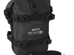tacxmotorrad 8L Waterproof Motorcycle Bumper Bag Dirt Bike Bumper Bag Quick Install Kit Motorcycle Organizer with Shoulder Strap Crossbody (BLACK