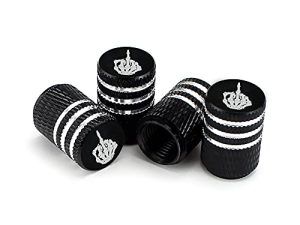 Valve Caps for Car Tires | Universal Tire Valve Stem Caps for Cars SUVs Trucks Motorcycles Bicycles | 4 Pack Skull Gesture Logo Car Decoration Accessories Car Valve Stem Dust Proof Covers
