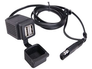 MICTUNING SAE to USB Cable Adapter 3.1A Motorcycle Dual USB Charger Port Power Socket for Smart Phone Tablet GPS
