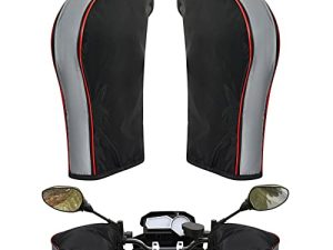2 Pairs Motorcycle Handlebar Gloves ATV Windproof Warmer Handlebar Mitt Windproof Handlebar Muffs Gloves Waterproof Warm Bike Handlebar Mittens with Reflective Strip for Cold Weather Riding Cycling