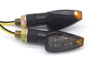 evomosa Mini Stalk Arrow Light Motorcycle Turn Signals Lights 10mm Universal Motorbike LED Indicator Blinker Amber Lamp(2 pcs)