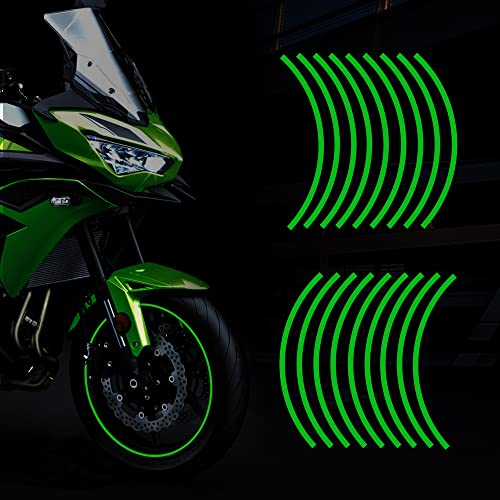TOMALL 16''-17" Reflective Wheel Rim Stripe Decal for Motorcycle Wheels Car Cycling Bike Bicycle Night Reflective Safety Decoration Stripe Universal Rim Reflective Stickers (Green) TOMALL 16''-17" Reflective Wheel Rim Stripe Decal for Motorcycle Wheels Car Cycling Bike Bicycle Night Reflective Safety Decoration Stripe Universal Rim Reflective Stickers (Green)
