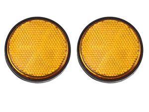 uxcell 2pcs 6mm Yellow Plastic Screw Mount Reflective Warning Motorcycle Reflector