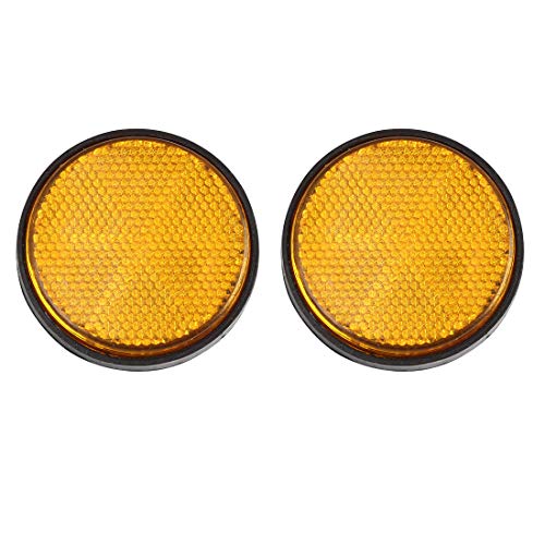 uxcell 2pcs 6mm Yellow Plastic Screw Mount Reflective Warning Motorcycle Reflector uxcell 2pcs 6mm Yellow Plastic Screw Mount Reflective Warning Motorcycle Reflector