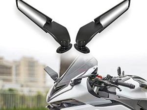 QIDIAN Motorcycle Mirrors Wind Wing Adjustable Rotating Side mirrors for Yama' YZF R25 R3 R125 R15 V2 V3 Stainless Steel Rearview Mirror Wind Wing Winglet Accessories