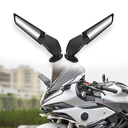 QIDIAN Motorcycle Mirrors Wind Wing Adjustable Rotating Side mirrors for Yama' YZF R25 R3 R125 R15 V2 V3 Stainless Steel Rearview Mirror Wind Wing Winglet Accessories QIDIAN Motorcycle Mirrors Wind Wing Adjustable Rotating Side mirrors for Yama' YZF R25 R3 R125 R15 V2 V3 Stainless Steel Rearview Mirror Wind Wing Winglet Accessories