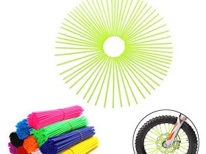 72Pcs Universal Spoke Skins Covers，Wheel Spoke Wraps Skins Pipe Trim Decoration Protector For Motorcycle Dirt Bike Yamaha Honda BMW Suzuki Kawasaki (Fluorescent Green)