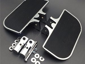 XKH- Motorcycle Chrome Passenger Mini Floorboards Rear Footboards Foot Rest Pegs Mounts Compatible with Harley Davidson Electra Glide Heritage Softail Fat Boy [B01D0QTP1K]