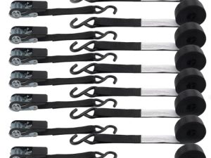 XSTRAP STANDARD Ratchet Tie Down Straps 8PK 1'' x 10 ft - 900 LB Break Strength Cargo Straps for Moving Appliances