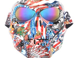 Skull Motorcycle Goggles Mask With Removable Face Mask