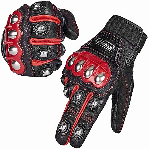 ILM Alloy Steel Leather Hard Knuckle Touchscreen Motorcycle Bicycle Motorbike Powersports Racing Gloves (M ILM Alloy Steel Leather Hard Knuckle Touchscreen Motorcycle Bicycle Motorbike Powersports Racing Gloves (M