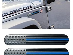 Rsept 2 Packs USA American Metal Flag Auto Fender Emblem