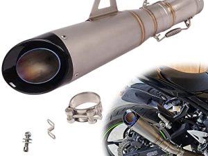 YOSAYUSA Motorcycle Exhaust System 2” Universal Muffler Tail Pipe Slip On Connect Mid Link Tube Fits For Kawasaki Ninja 400 Z400 2017-2022