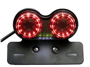 40W 40-LED Motorcycle Tail Light Integrated Running Brake Stop Light Turn Signals Lamp Black with License Plate Bracket for Harley Honda Yamaha Suzuki Kawasaki