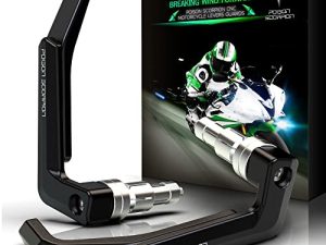 Lever Guards Motorcycle Handlebar Protector | POISON SCORPION Aluminum Clutch Brake Extendable Bar End Protectors Handguards Brush Universal 7/8 Hollow Black fit Sport Street Enduro Dirt Bike