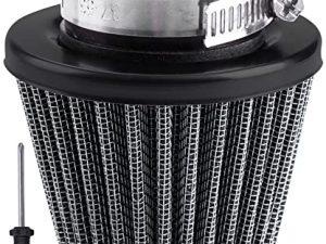 CNCMOTOK 38mm Air Filter For 90cc 110cc 125cc Dirt Pit Bike Chinese GY6 50cc QMB139 Moped Scooter Off Road Motorcycle ATV Quad XR50 CRF50 CRF70 XR CRF KLX Apollo SSR Lifan Engine Parts (Black)