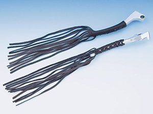 black Leather Motorcycle Clutch Brake Lever Covers with Fringes Black Genuine Leather