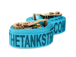 Tank Straps Motorcycle Tie Down Straps (2pk Blue) - 10.000 lb Webbing Break Strength 2'' x 10' Super Heavy Duty Endless Tie Downs with Ratchet Strap